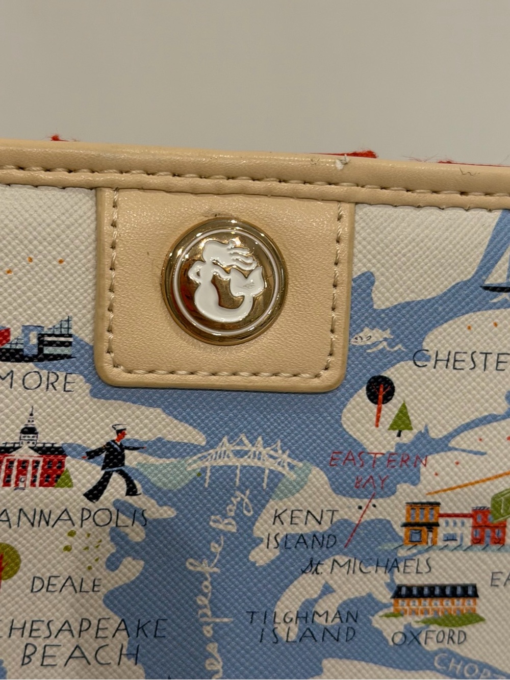 SPARTINA 449 Bay Dreams Snap Wallet map Chesapeake Bay Daufuskie Island - Picture 5 of 15